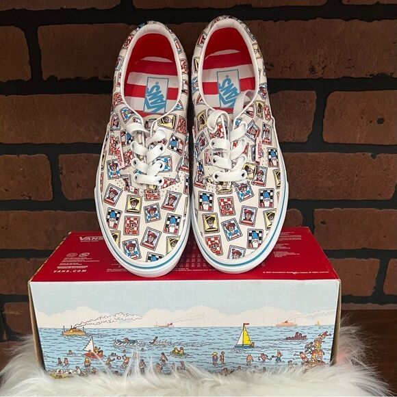 Vans Wheres Waldo? Limited‎ Edition Canvas Sneakers Kids Sz 1 Athletic Shoes Y2K - Picture 2 of 10